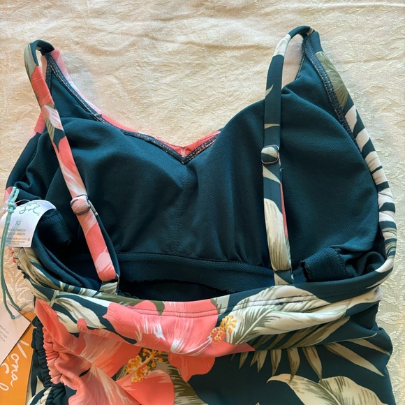 NWT Kona Sol Side Tie Floral One Piece Bathing Suit, Size XS - Picture 6 of 9